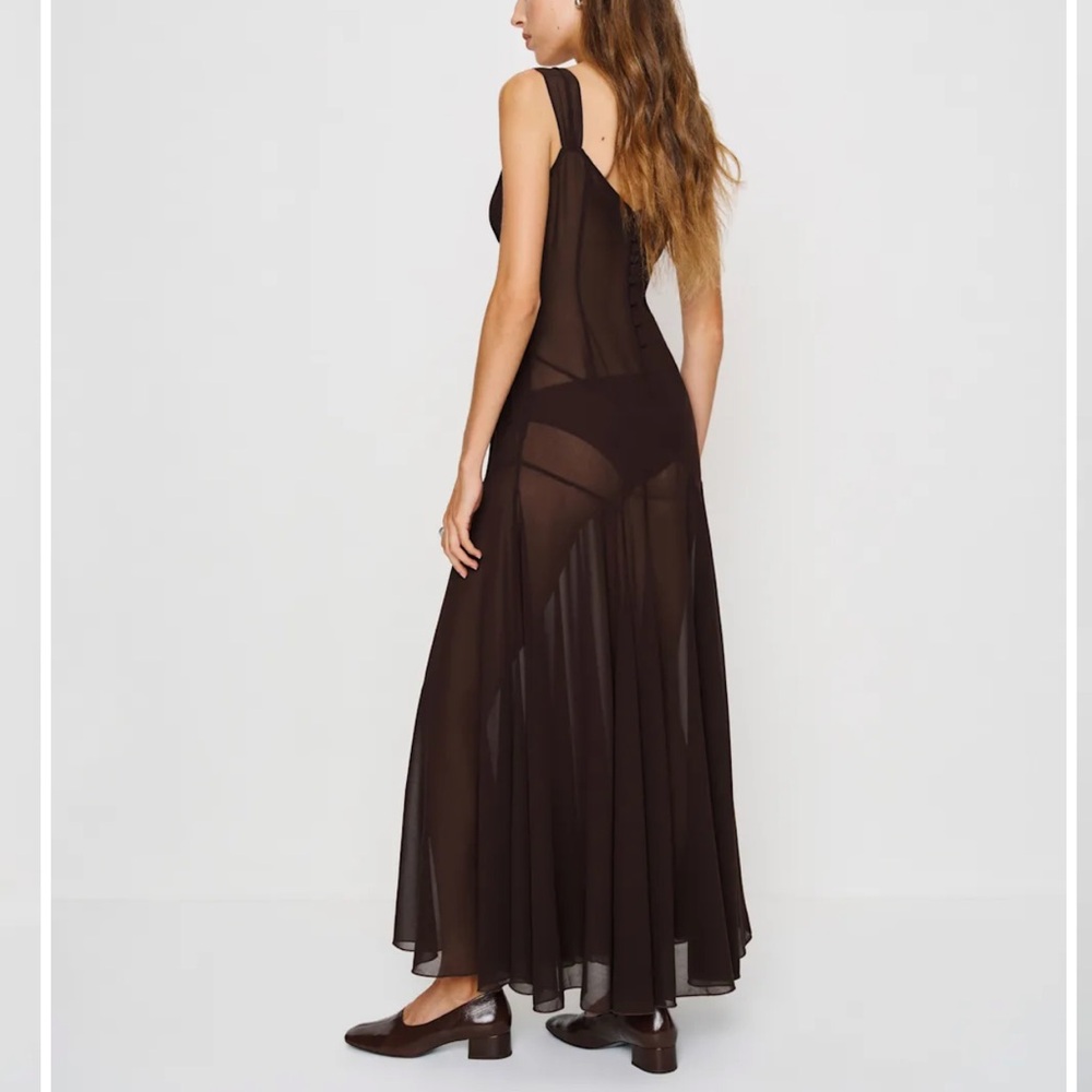 Reformation Narcissa sheer dress sz 8 BRAND NEW - Picture 4 of 7